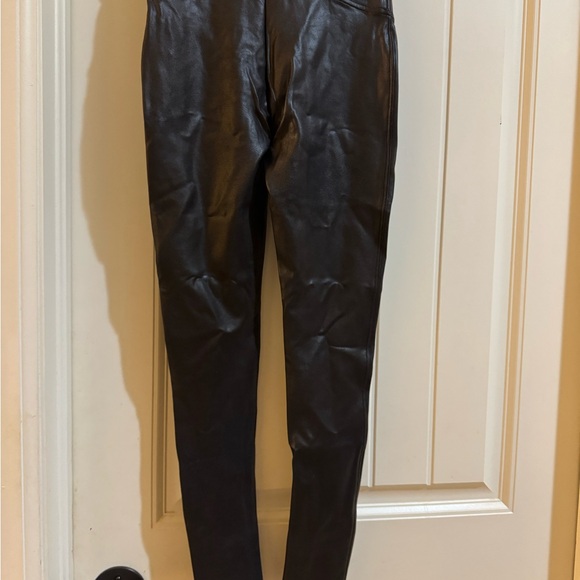 Black Faux Leather Pants - Picture 1 of 4